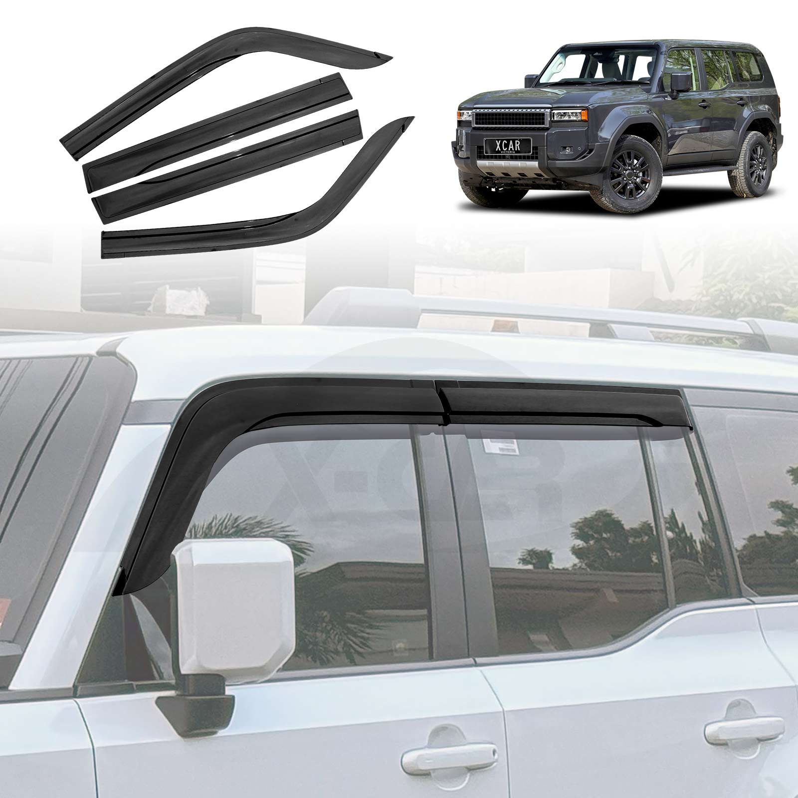 Side Window Deflectors Weather Shield Window Visor For Toyota Prado 150 ...