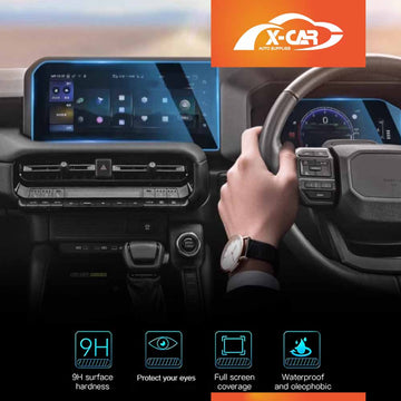 Tempered Glass Dash Screen Protector for Toyota Prado 250 Series 2024-2025 Touchscreen Cover - 0