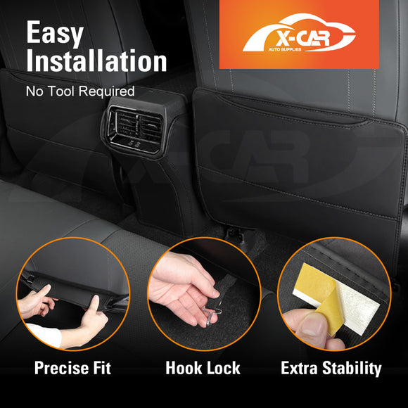 Car Front Seat Back Protectors for Toyota RAV4 6th Gen XA60 2026-Onwards Anti-Kick Mats PU Leather Cover Set of 2