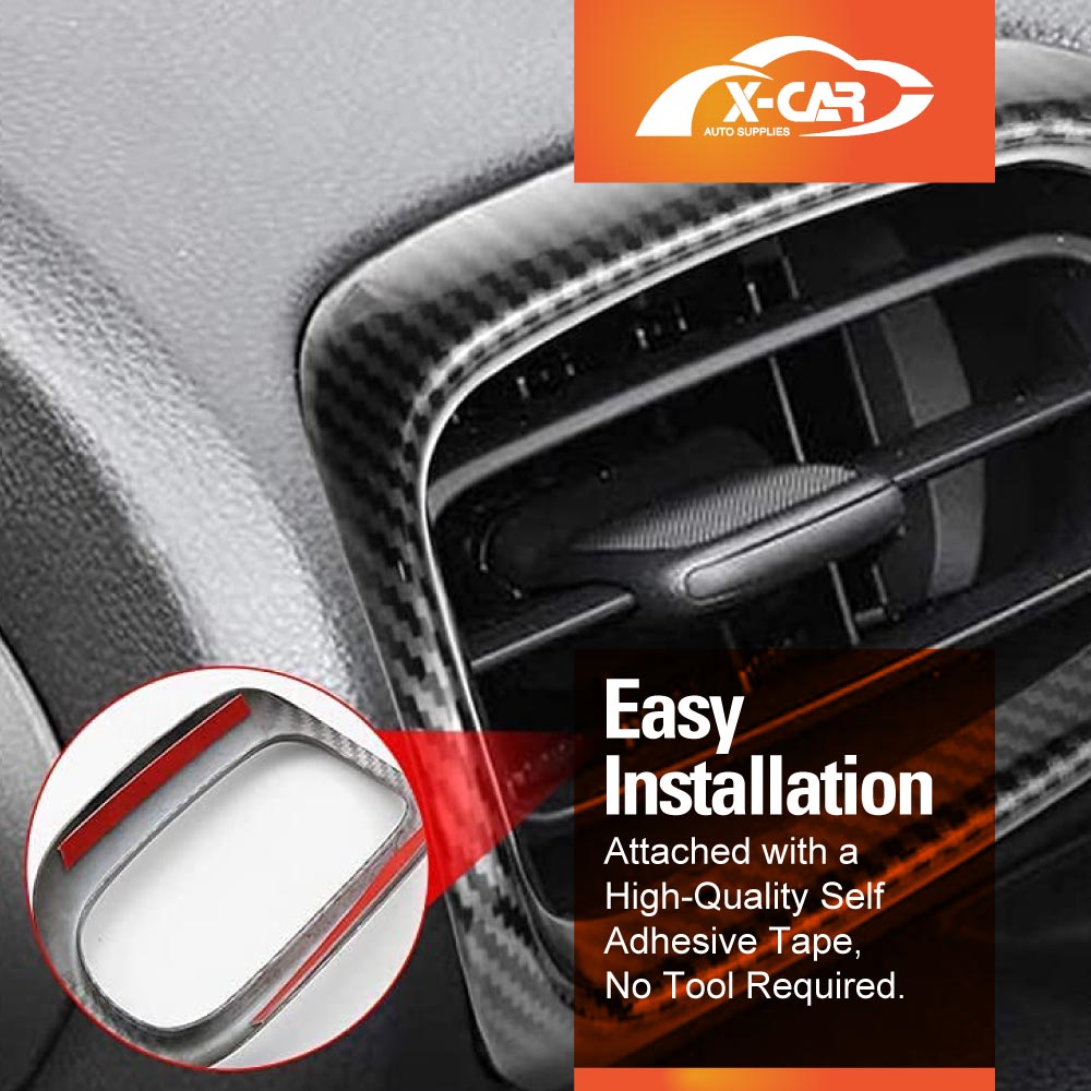AC Vent Dashboard Frame Panel Trim for Toyota Yaris/Yaris Cross 2020-Onwards Carbon Fiber Style