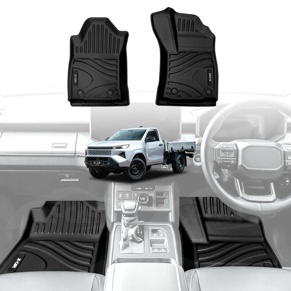 3D Front Floor Mats for Toyota NEW Hilux Auto Single / Extra Cab 2025-Onwards All-Weather Car Liners