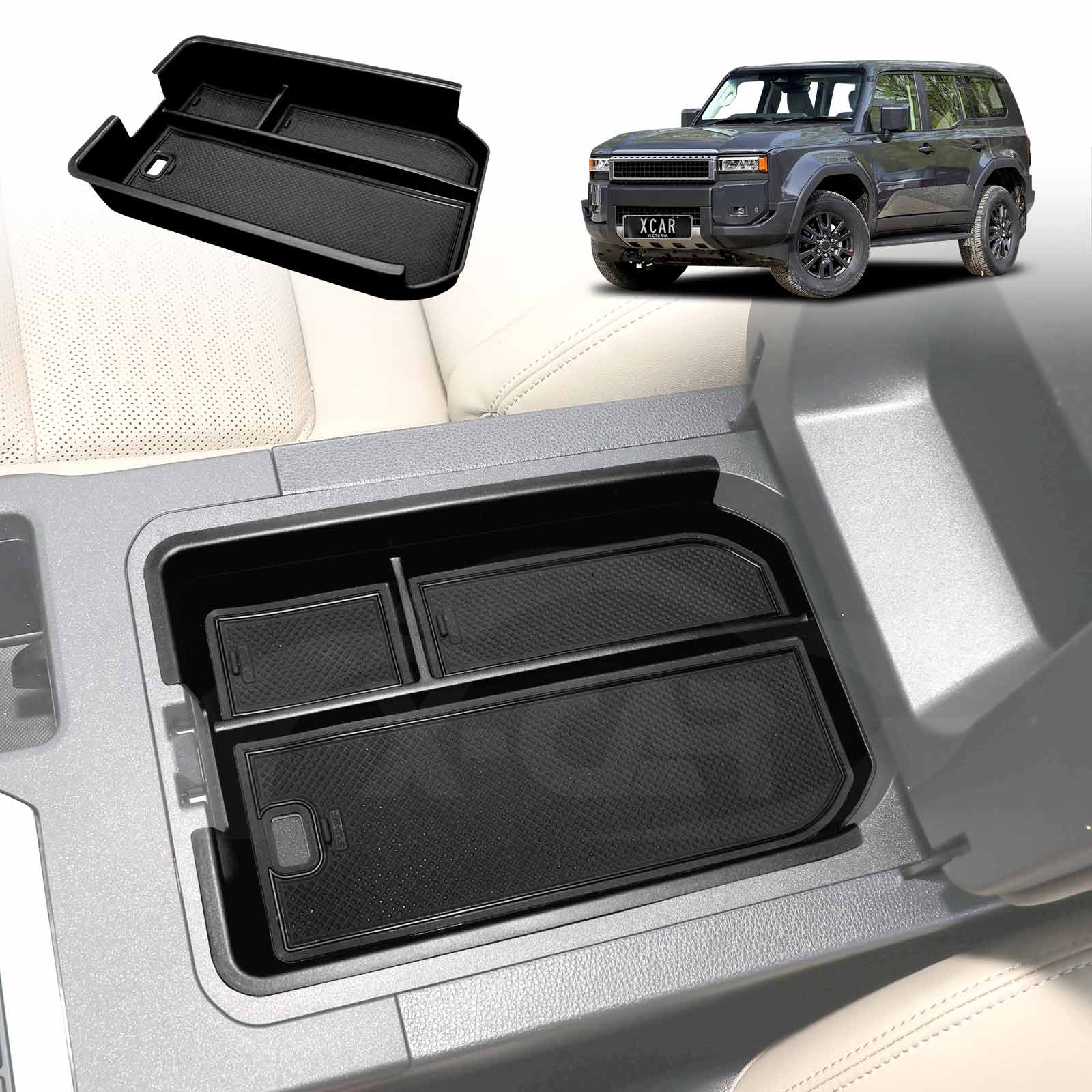 Centre Console Organizer Tray for Toyota Prado 250 Series 2024-Onwards Armrest Storage - 0