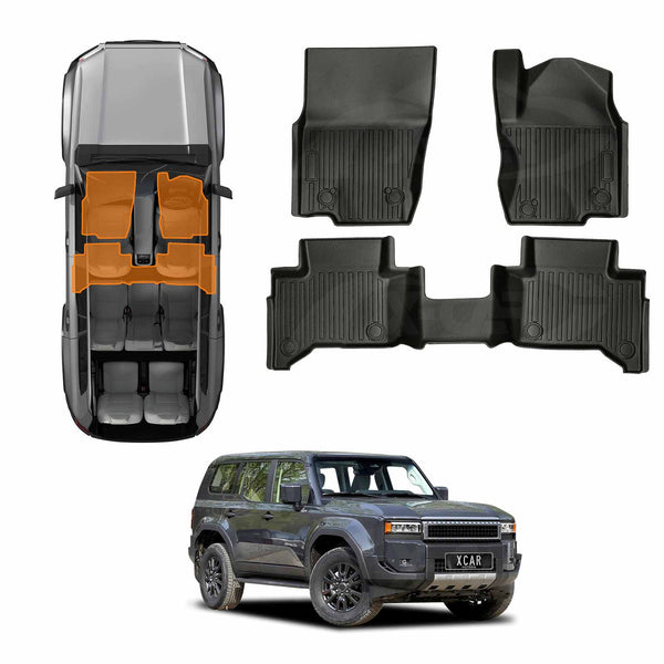 3D Floor Mats for Toyota Prado 250 Series 5-Seater 2024-2025 All-Weather Car Liners