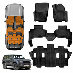 3D Floor Mats for Toyota Prado 250 Series 7-Seater 2024-2025 All-Weather Car Liners