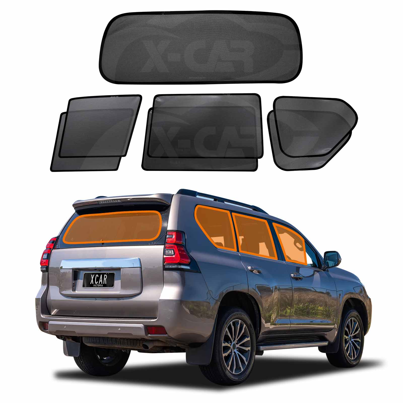 Window Magnetic Sun Shades for Toyota Prado 150 Series 2009-2024 Rear Windscreen Shade