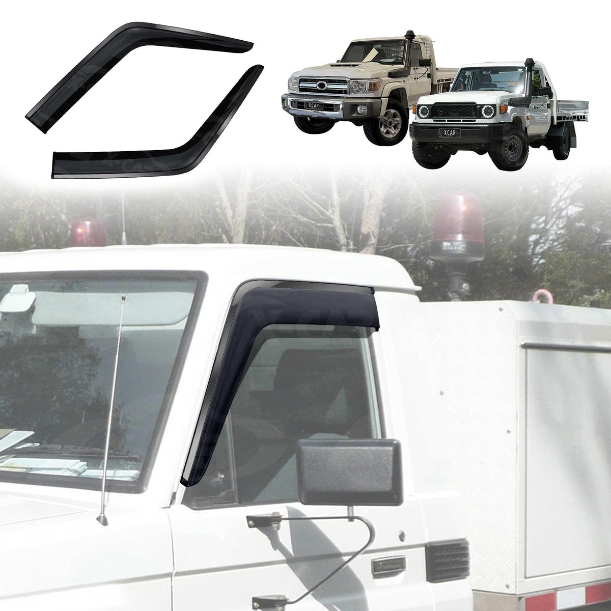 WeatherShields for Toyota LandCruiser 70/76/78/79 Series 2012-Onwards ...