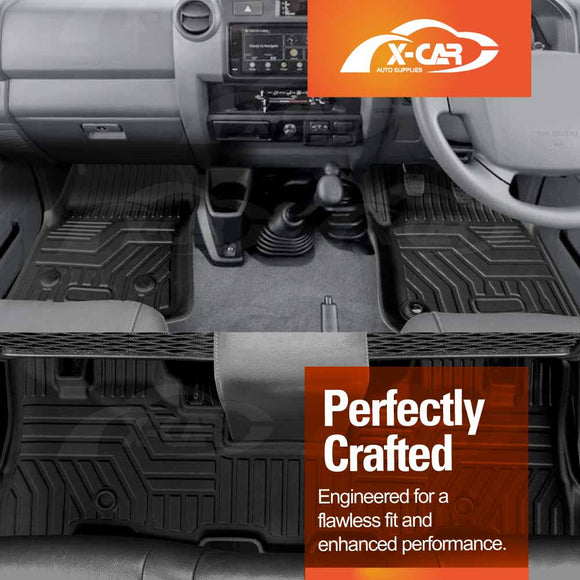 3D Floor Mats for Toyota Landcruiser 70/79/76 Series 2012-Onwards All-Weather Car Liners