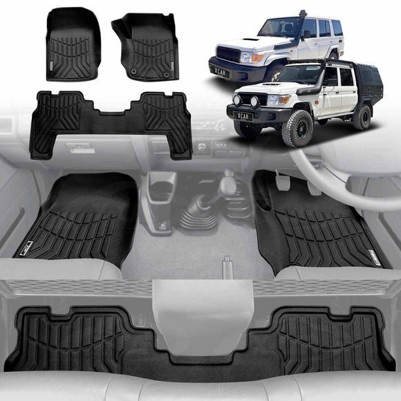 3D Floor Mats for Toyota Landcruiser 70/79/76 Series 2012-Onwards All-Weather Car Liners
