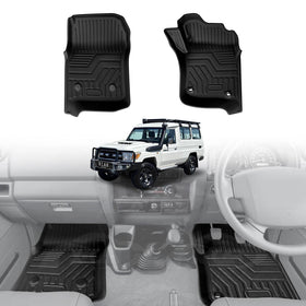 3D Front Floor Mats for Toyota Land Cruiser 78 Series Troopcarrier 2012-Onwards All-Weather Car Liners