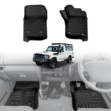 3D Front Floor Mats for Toyota Land Cruiser 78 Series Troopcarrier 2012-Onwards All-Weather Car Liners