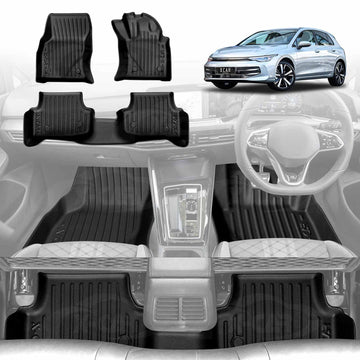 3D Floor Mats for Volkswagen VW Golf MK7 MK7.5 MK8 2013-Onwards All-Weather Car Liners