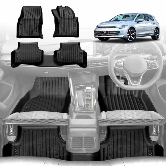 3D Floor Mats for Volkswagen VW Golf MK7 MK7.5 MK8 2013-Onwards All-Weather Car Liners