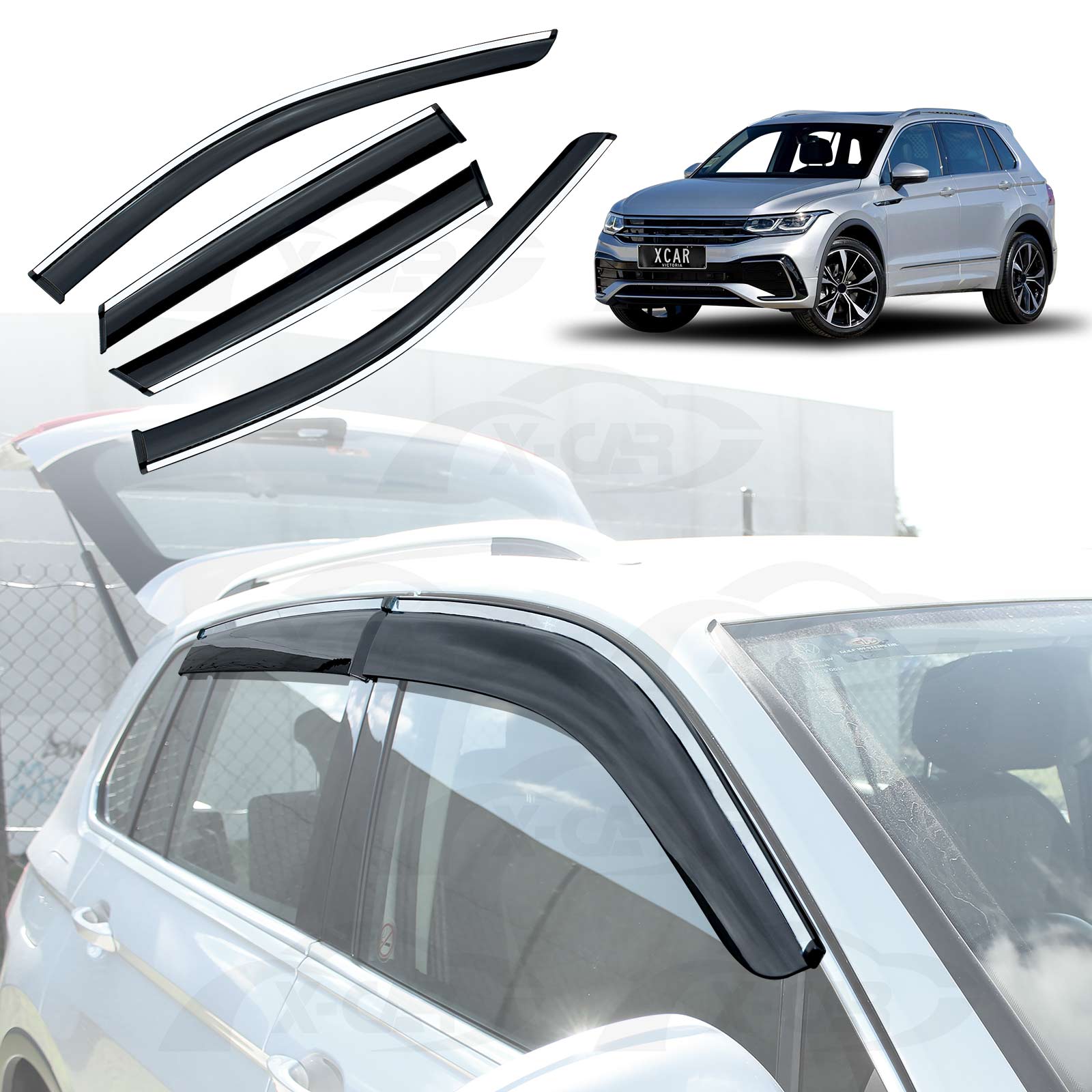 Weathershields for Volkswagen Tiguan 2016-2024 Car Weather Shields Wind Deflectors Sun Visors