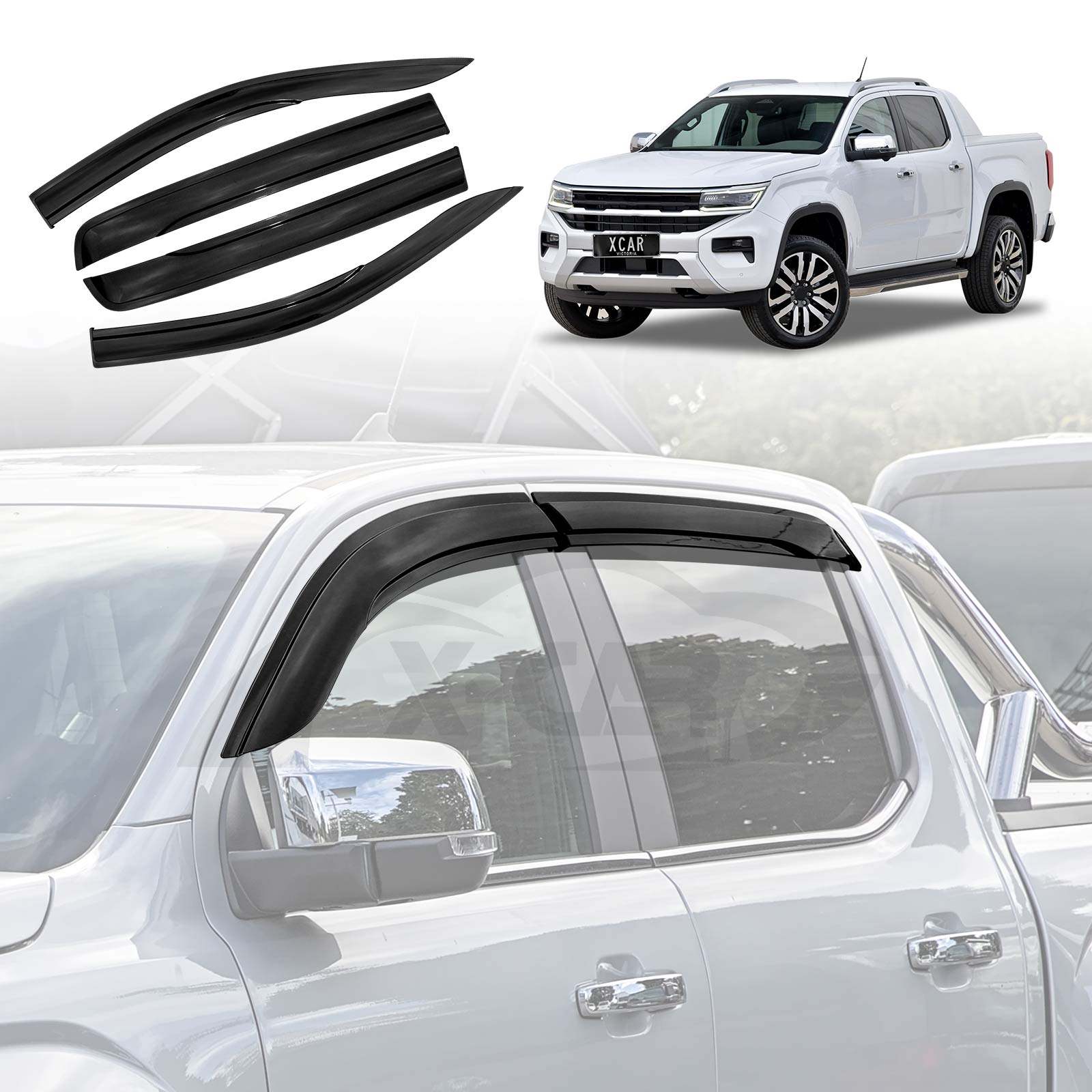 Weathershields for Volkswagen Amarok NF Series 2023-2025 Dual Cab  Car Weather Shields