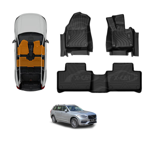 3D Floor Mats for Volvo XC90 2015-Onwards All-Weather Car Liners