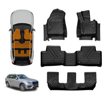 3D Floor Mats for Volvo XC90 2015-Onwards All-Weather Car Liners