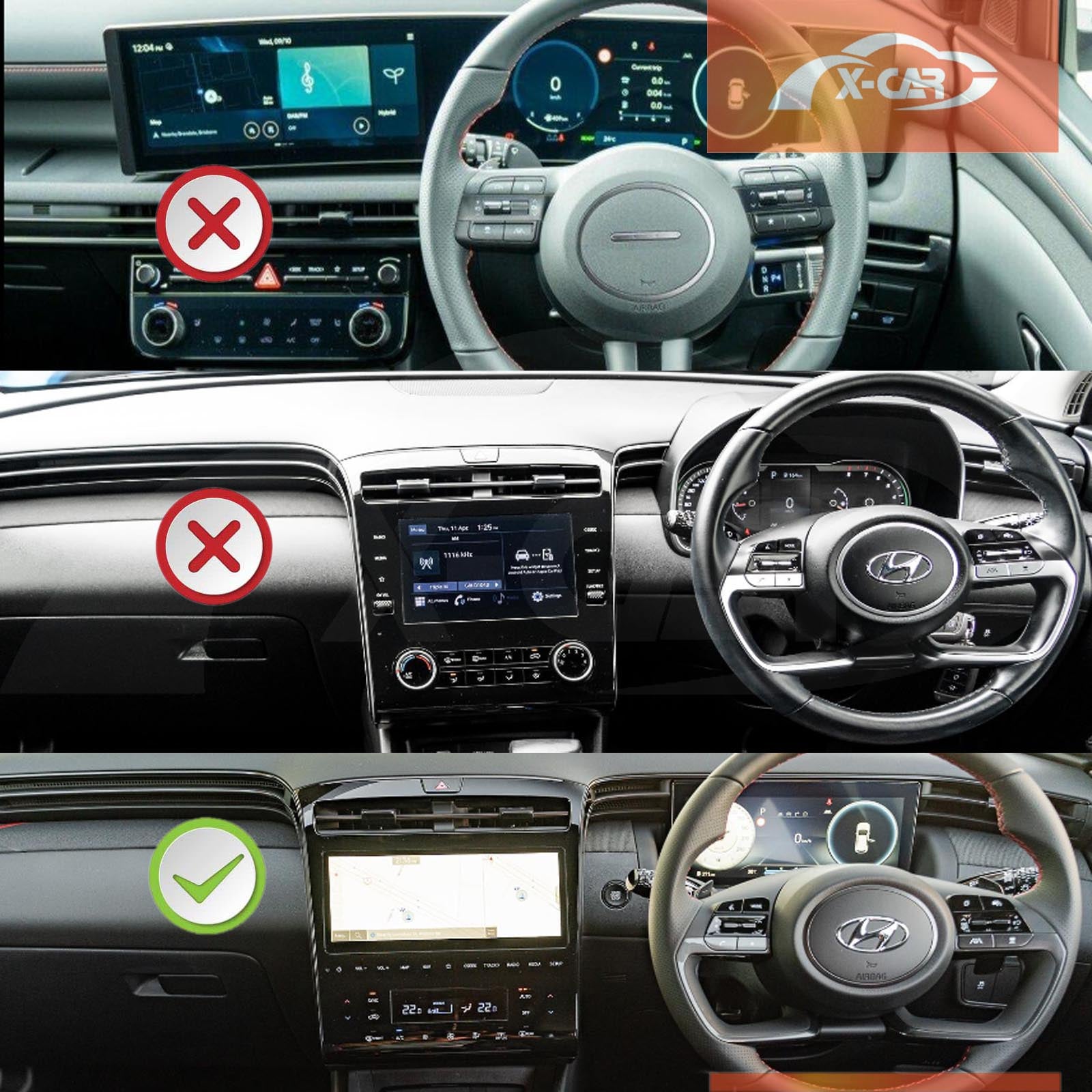 Tempered Glass Screen Protector for Hyundai Tucson 2021-Onwards Touchscreen Cover - 0