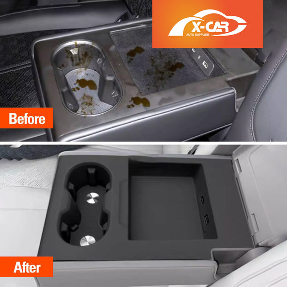 Armrest & Cup Holder Organizer Tray for Zeekr 7X 2025-Onwards Rear Row Seat Storage