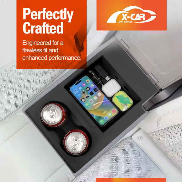 Armrest & Cup Holder Organizer Tray for Zeekr 7X 2025-Onwards Rear Row Seat Storage
