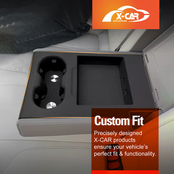 Armrest & Cup Holder Organizer Tray for Zeekr 7X 2025-Onwards Rear Row Seat Storage