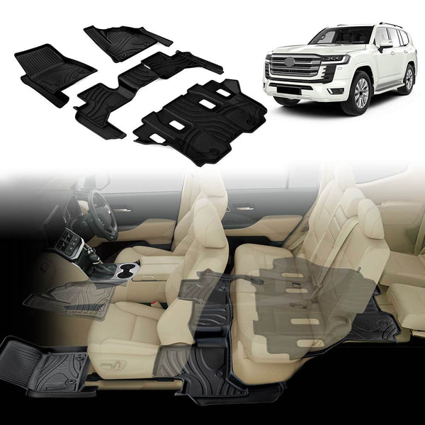 3D Floor Mats for Toyota Landcruiser 300 Series 2021-2025 All-Weather Liners