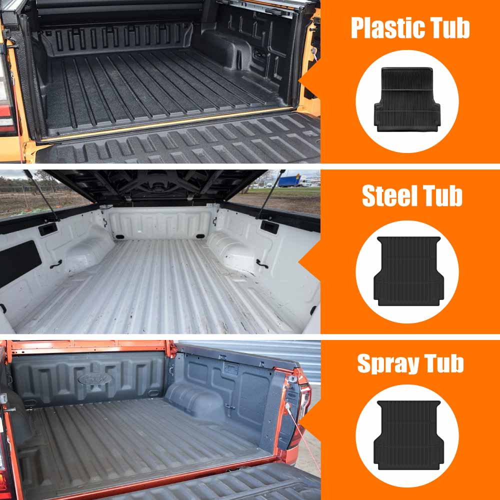 Tub Liner for Ford Next-Gen Ranger Raptor RA 2022-2025 Heavy Duty Cargo Trunk Mat - 0