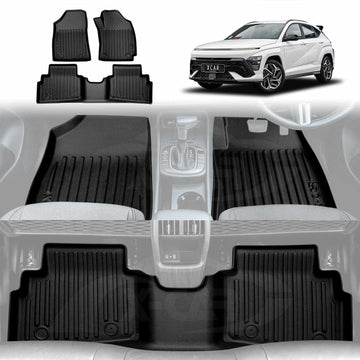 3D Floor Mats for Hyundai Kona 2023-2025 All-Weather Car Liners