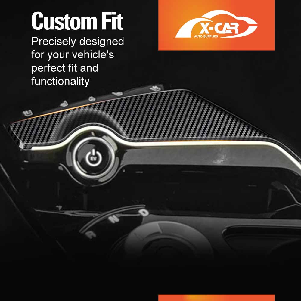 Real Carbon Fiber Gear Shift Panel Cover Trim For Kia Stinger GT 2018-2023 – 2-Piece Gloss Set