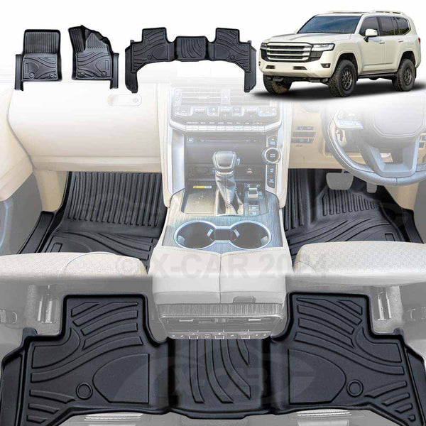 3D Floor Mats for Toyota Landcruiser 300 Series 2021-2025 All-Weather Liners