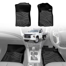 3D Floor Mats for Mitsubishi Triton MQ MR Single Cab 2015-2024 All-Weather Car Liners