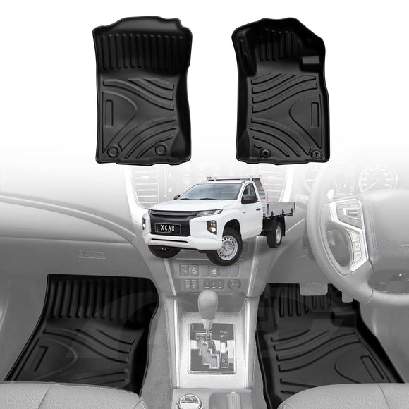 3D Floor Mats for Mitsubishi Triton MQ MR Single Cab 2015-2024 All-Weather Car Liners