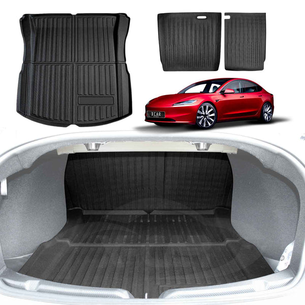 Tesla Model 3 Highland 3D All-Weather Interior Liners for Boot Frunk Cargo Mats 2023-2025