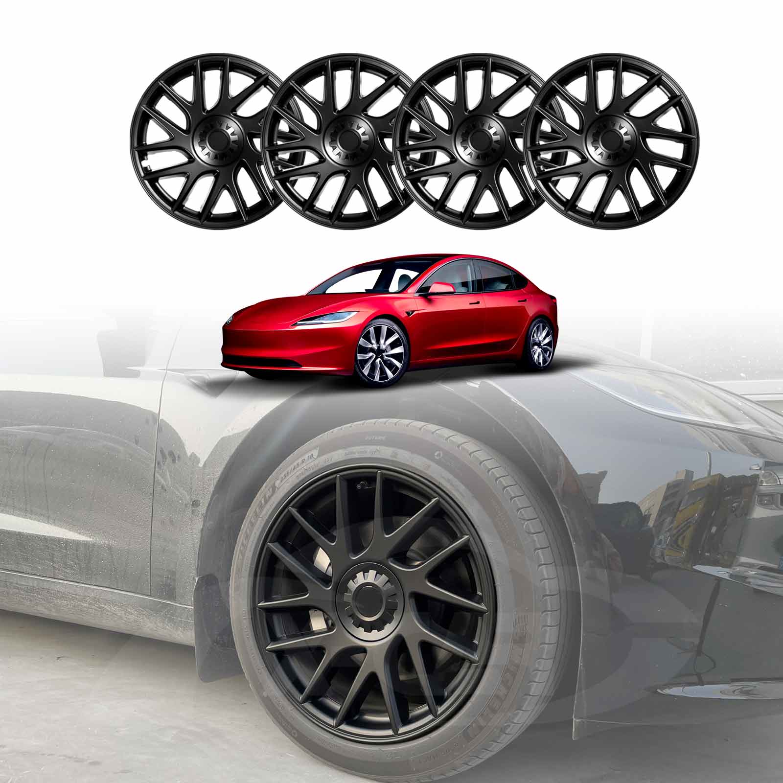 Tesla Model 3 Highland 18'' Wheel Protector Cover Hub Caps Rim Hubcaps ...