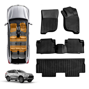 3D Floor Mats for Mitsubishi Pajero Sport 2015-2025 All-Weather Liners