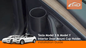 Tesla Model Y / Model 3 Interior Door Mount Car Cup Holder Rack Set of 2 - 0