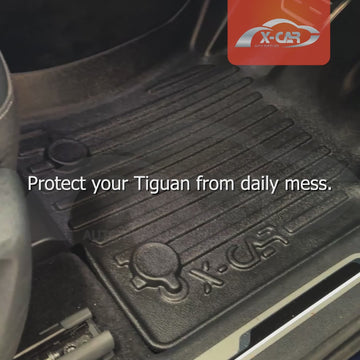 3D Floor Mats for Volkswagen VW Tiguan Allspace 2018-2024 All-Weather Car Liners - 0