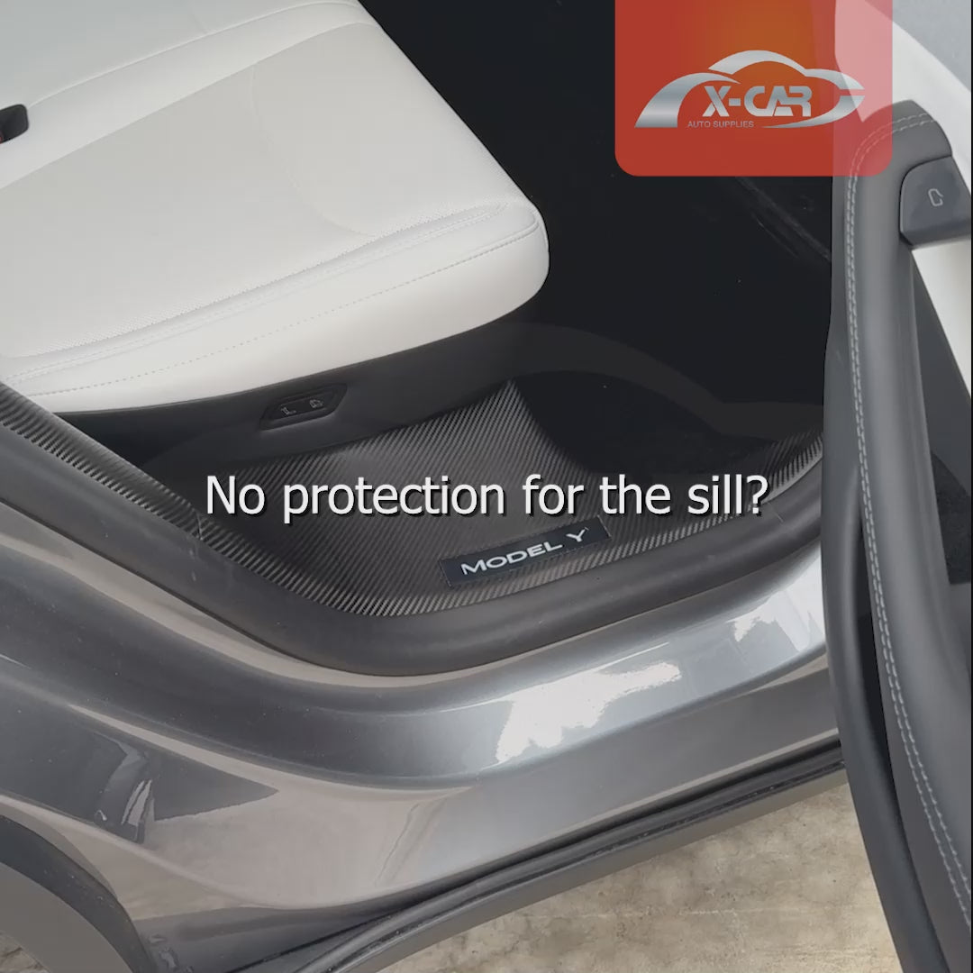 Door Sill Protector Sets for Tesla Model Y Juniper 2025-Onwards Car Threshold Scuff Trim Full Covers - 0