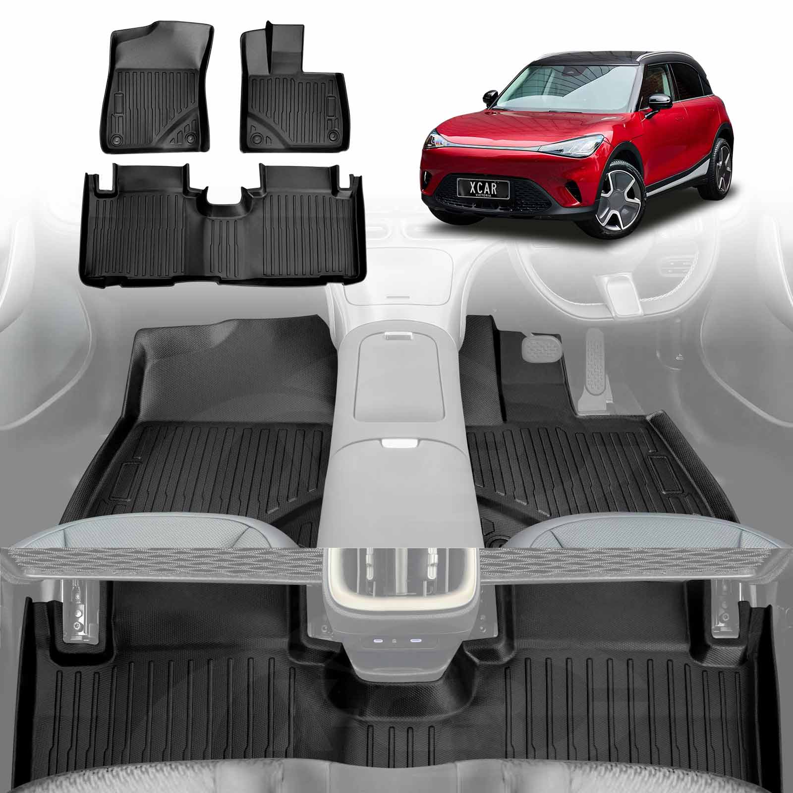 3D Floor Mats for Smart #1 2023-Onwards All-Weather Car Liners