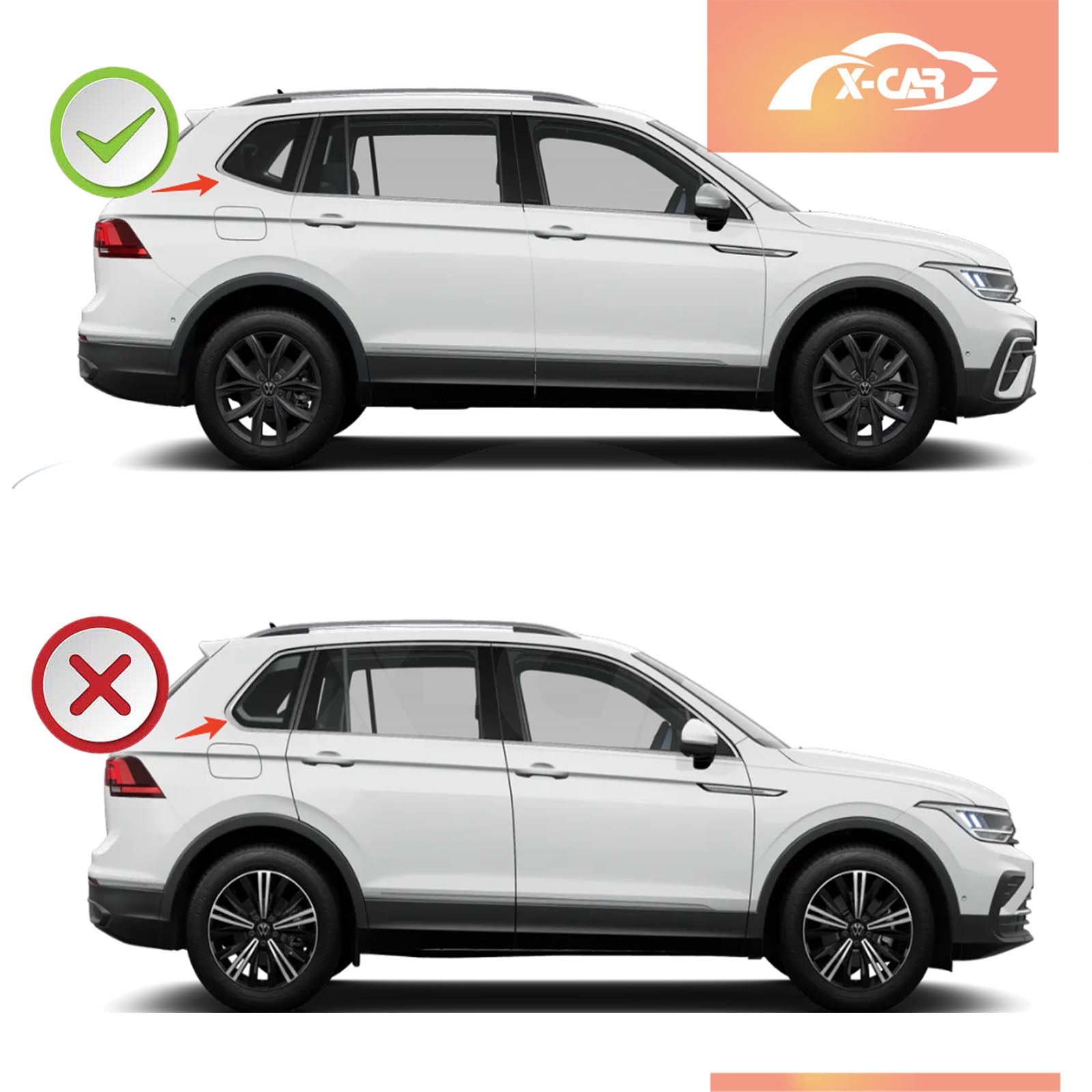 3D Floor Mats for Volkswagen VW Tiguan Allspace 2018-2024 All-Weather Car Liners