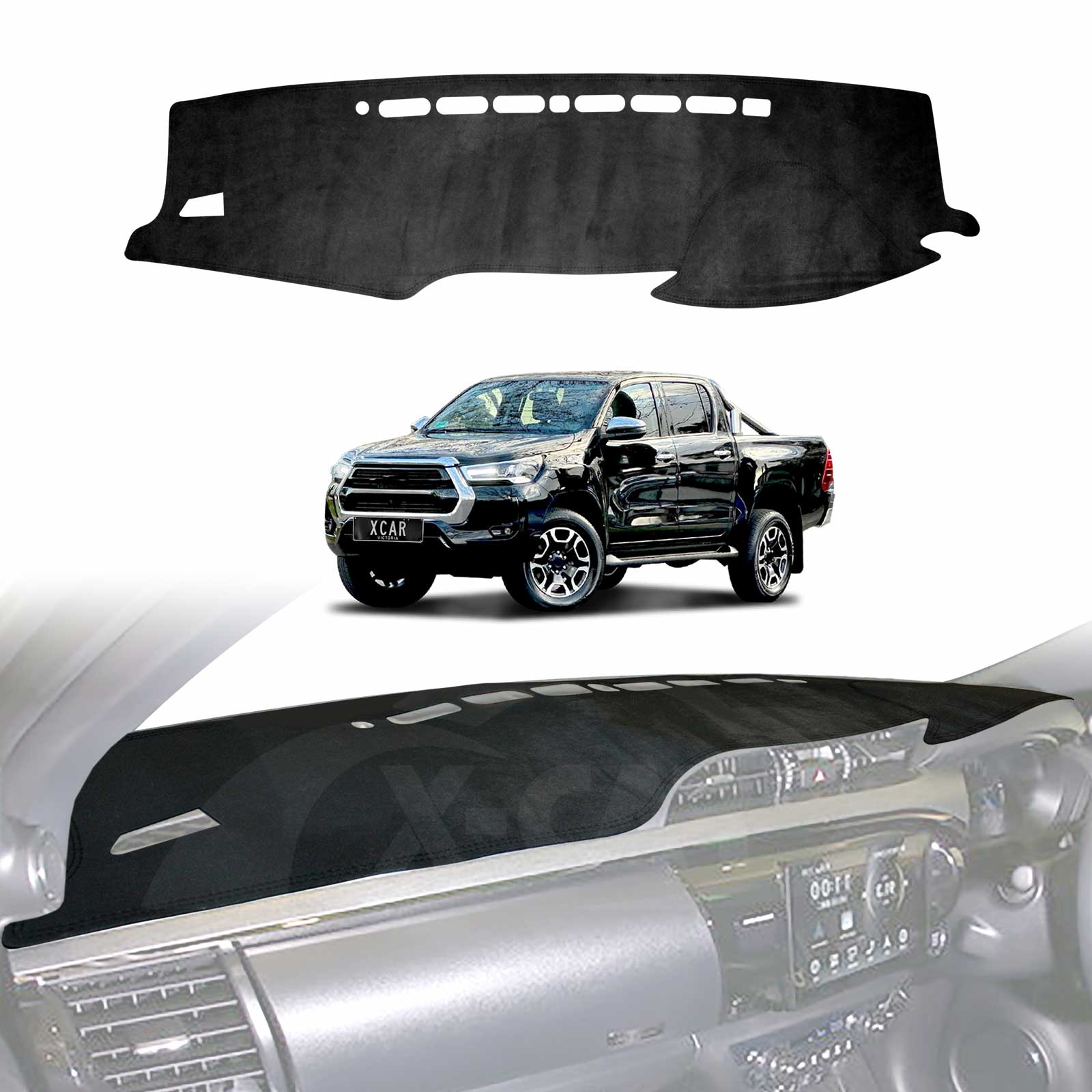 Dash Mat for Toyota Hilux 2015-2025 Non-Slip Dashboard Pad Cover