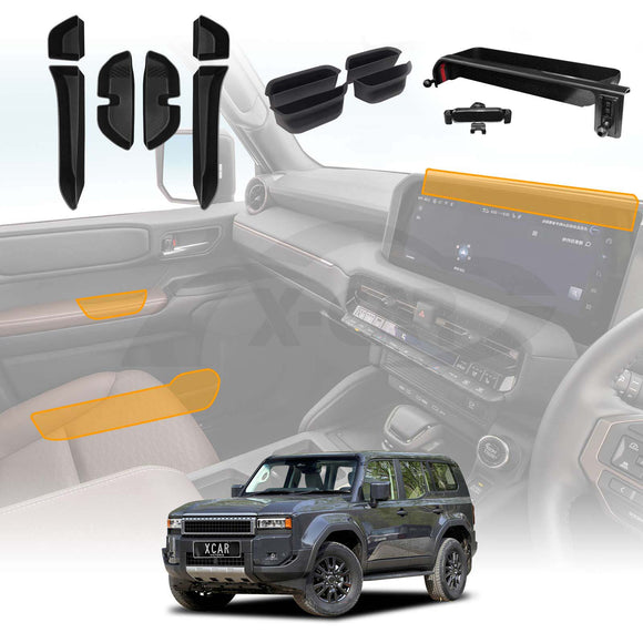 Door Handle & Side Storage Box Tray for Toyota Prado 250 Series 2024-Onward Dash Organizer Accessories