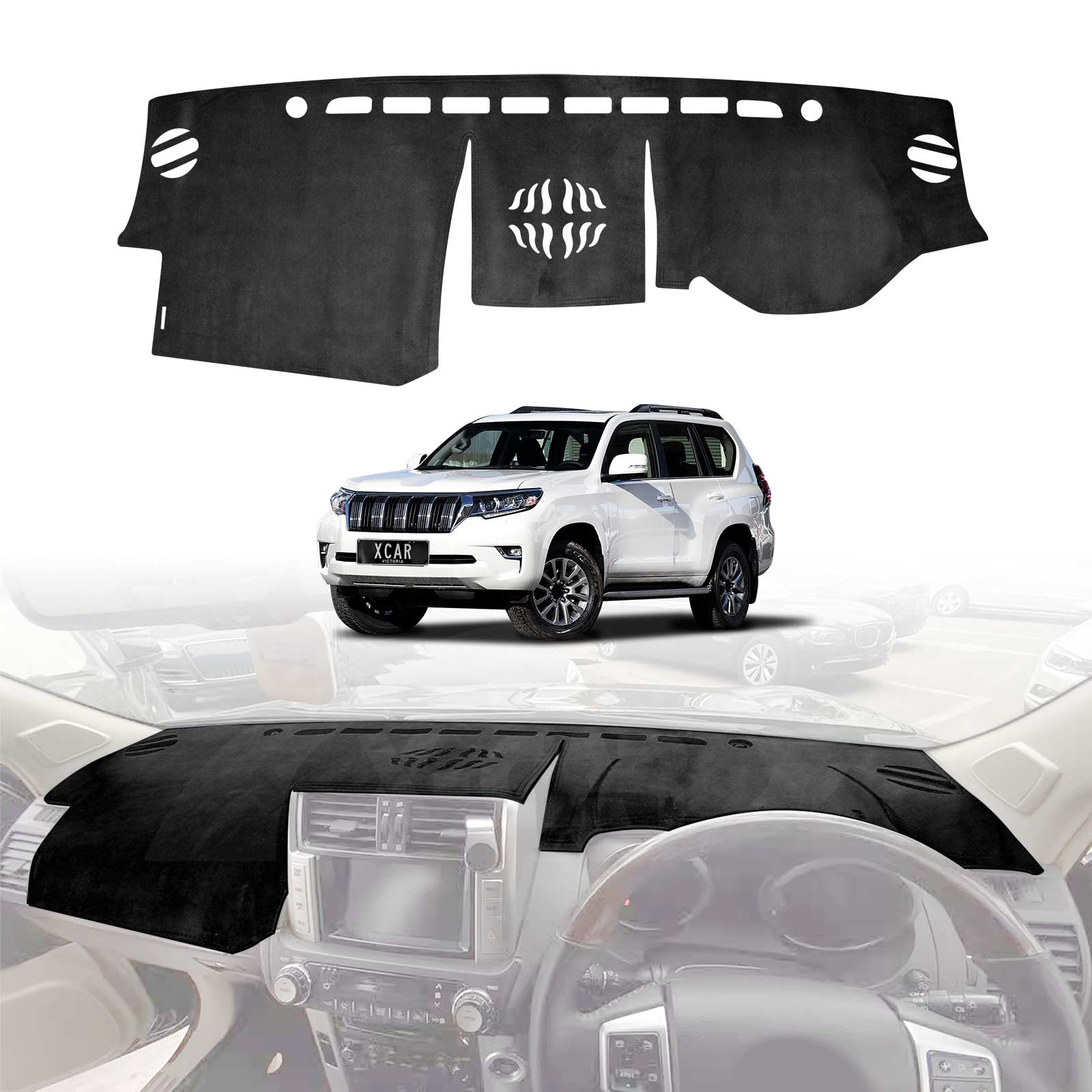 Dash Mat for Toyota Prado 150 Series 2009-2024 Non-Slip Dashboard Pad Cover