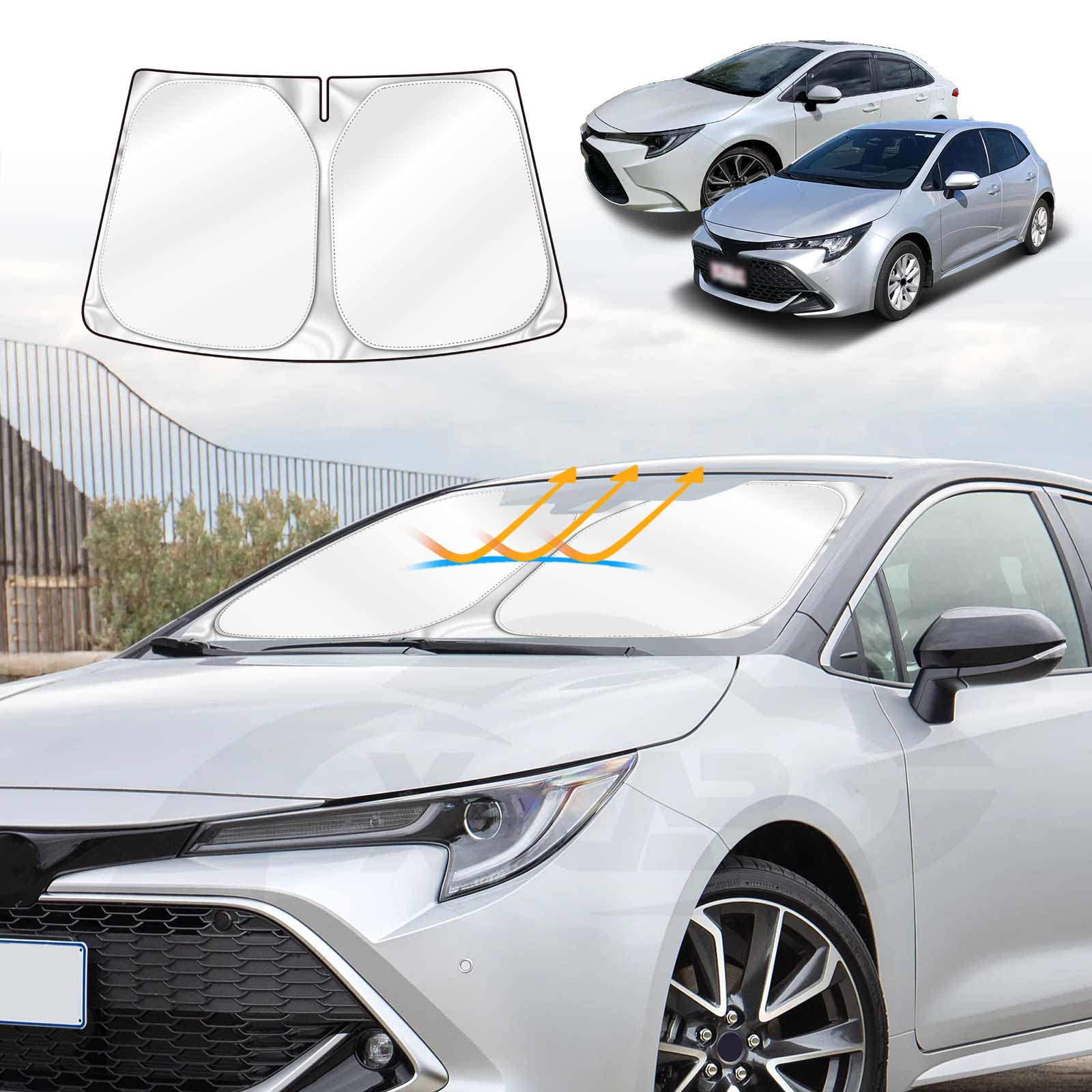 X CAR Windscreen Sun Shade For Toyota Corolla Hatch Sedan 2018 Onwards x-car-windscreen-sun-shade-for-toyota-corolla-hatch-sedan-2018-onwards