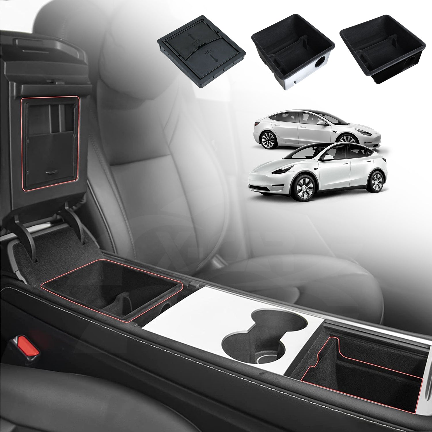 Centre Console Organizer Tray for Tesla Model 3 2021-2023 and Model Y 2021-2025