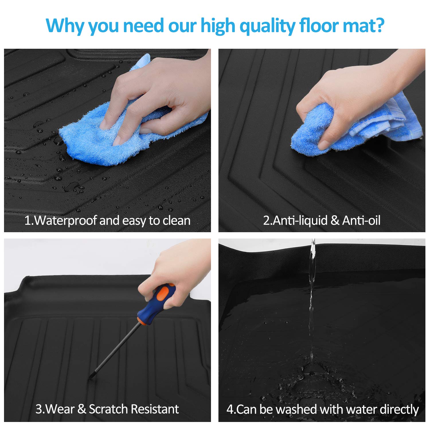 Boot Liner for Honda Accord 2013-2019 Heavy Duty Cargo Trunk Mat