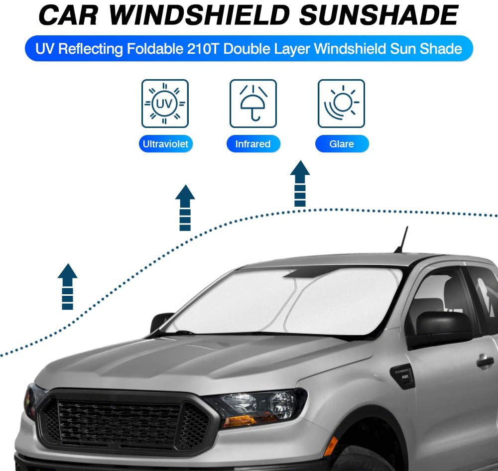 WindScreen Sun Shade for Ford Ranger 2011-2022 WindShield Sun Visor ...