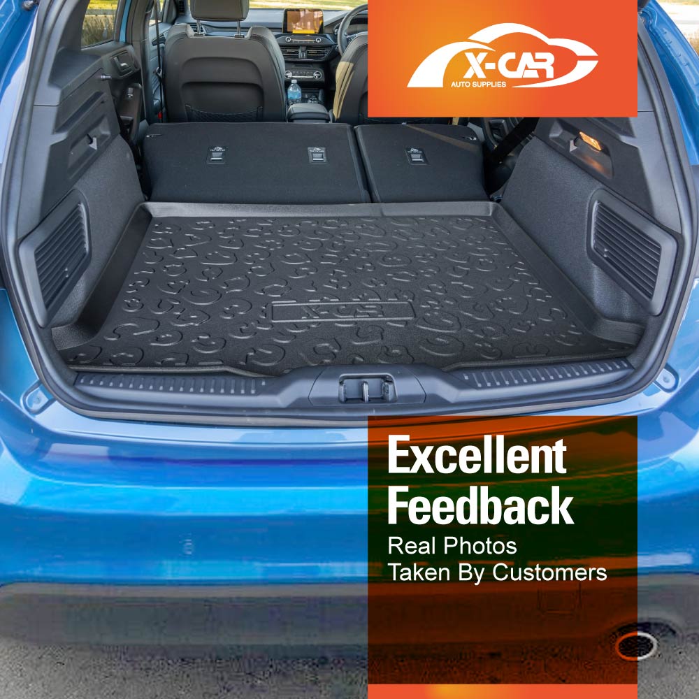 Tailored Black Rubber Boot Mat For Ford Focus Hatchback 2018 Onwards – Anti-Slip Waterproof