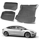 Tesla Model 3 Interior Liners Set 2019-2023 All-Weather Cargo Trunk Mats-1