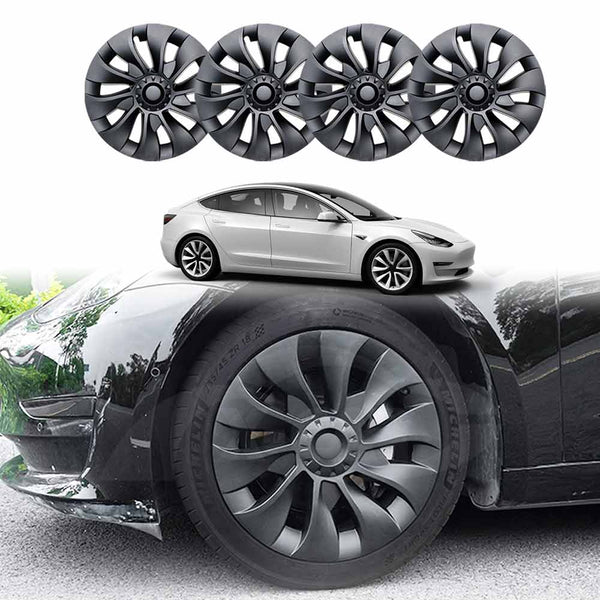 Tesla Model Wheel Protector Cover Hub Caps 18 Inch Rim Hubcaps  Accessories Matt Black X-CAR
