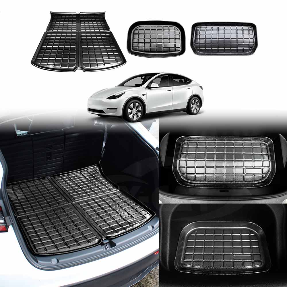 Tesla Model Y Interior Liners Set 3D All-Weather Cargo Mats 2022-2025